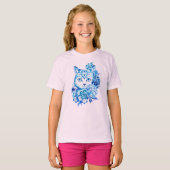 Handtekening 10 Blue Shades Cat Girls Longsleeve T T-shirt (Voorkant volledig)