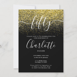 Handtekening 50e verjaardag Gold Glitter Confetti Kaart