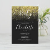 Handtekening 60e verjaardag Gold Glitter Confetti Kaart (Staand voorkant)