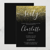 Handtekening 60e verjaardag Gold Glitter Confetti Kaart (Voorkant / Achterkant)