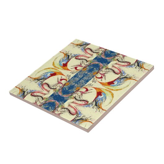 Handtekening Abstract patroon Tegeltje (Zijkant)