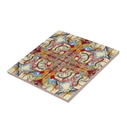 Handtekening Abstract patroon Tegeltje (Zijkant)