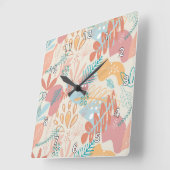 Handtekening Abstract patroonpatroon Vierkante Klok (Hoek)