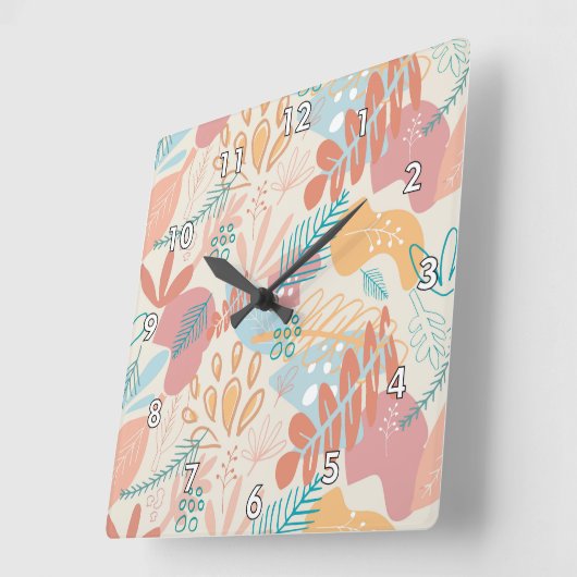 Handtekening Abstract patroonpatroon Vierkante Klok (Hoek)