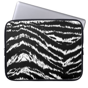 Handtekening Abstract twee kleuren Zebra Stripes R Laptop Sleeve