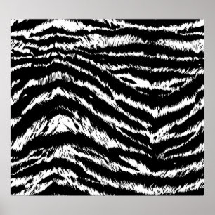 Handtekening Abstract twee kleuren Zebra Stripes R Poster