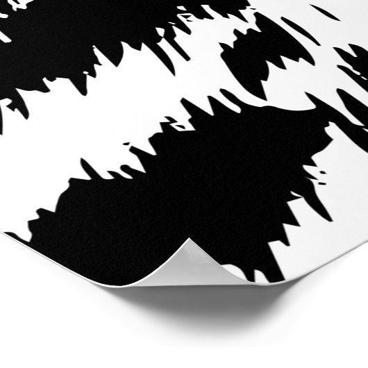 Handtekening Abstract twee kleuren Zebra Stripes R Poster (Hoek)