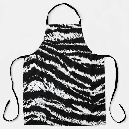 Handtekening Abstract twee kleuren Zebra Stripes R Schort (Voorkant)