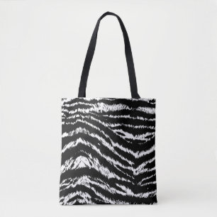 Handtekening Abstract twee kleuren Zebra Stripes R Tote Bag