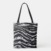 Handtekening Abstract twee kleuren Zebra Stripes R Tote Bag (Achterkant)