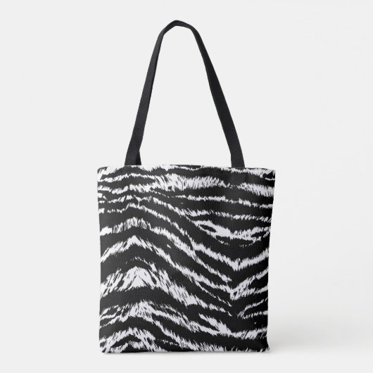Handtekening Abstract twee kleuren Zebra Stripes R Tote Bag (Achterkant)