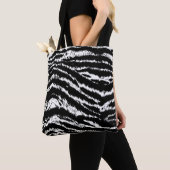 Handtekening Abstract twee kleuren Zebra Stripes R Tote Bag (Dichtbij)