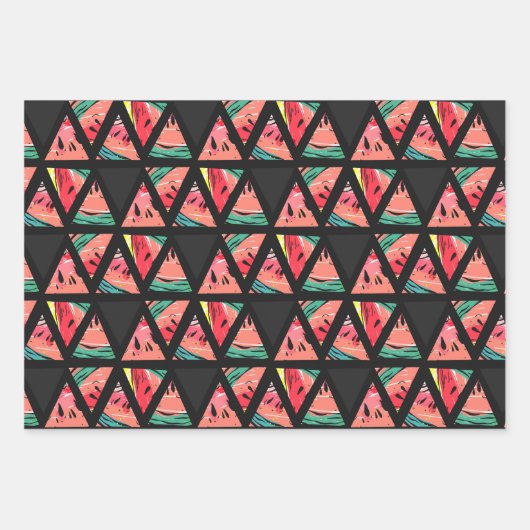 Handtekening Abstract watermeloenpatroon Inpakpapier Vel (Voorkant 3)