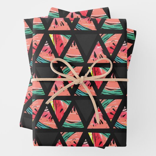 Handtekening Abstract watermeloenpatroon Inpakpapier Vel (In situ)