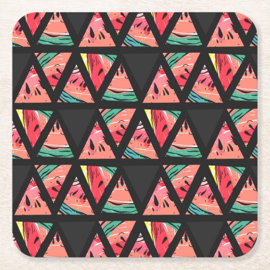 Handtekening Abstract watermeloenpatroon Kartonnen Onderzetters (Voorkant)