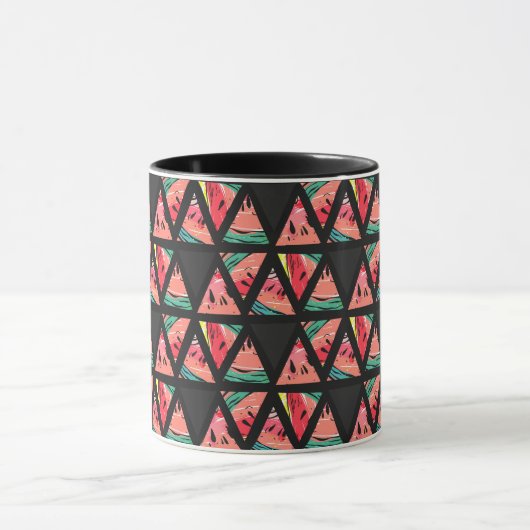 Handtekening Abstract watermeloenpatroon Mok (Midden)