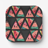 Handtekening Abstract watermeloenpatroon Papieren Bordje (Voorkant)