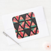 Handtekening Abstract watermeloenpatroon Vierkante Sticker (Envelop)