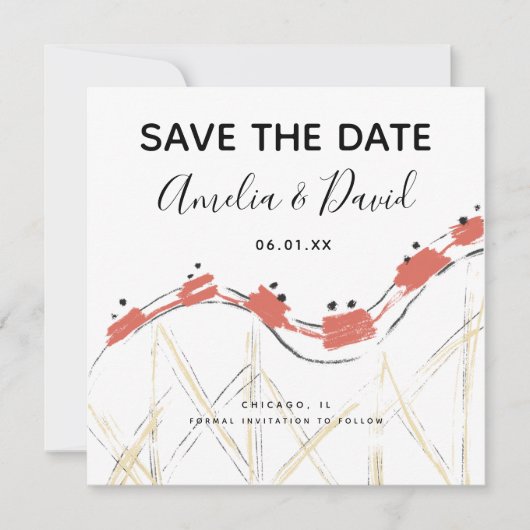 Handtekening Abstracte achtbaan sparen Datum (Voorkant)