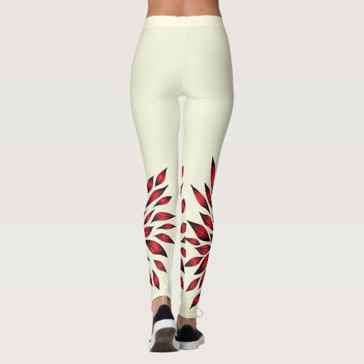 Handtekening Abstracte rode waterventilator Leggings (Achterkant)