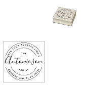 Handtekening Achternaam Cirkel Wreath Rubberstempel (Gestempeld)