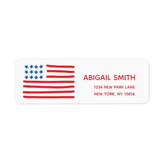 Handtekening Amerikaanse vlag Etiket (Voorkant)