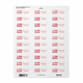 Handtekening Amerikaanse vlag Etiket (Full Sheet)