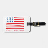 Handtekening Amerikaanse vlag | Gepersonaliseerd Bagagelabel (Voorkant horizontaal)