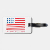 Handtekening Amerikaanse vlag | Gepersonaliseerd Bagagelabel (Achterkant horizontaal)