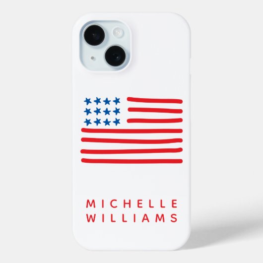 Handtekening Amerikaanse vlag | Gepersonaliseerd Case-Mate iPhone Case (Achterkant)