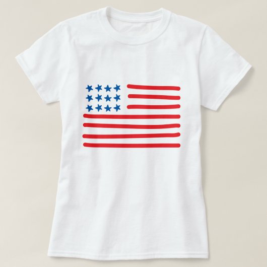 Handtekening Amerikaanse vlag T-shirt (Design voorkant)
