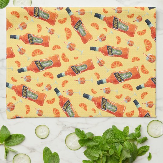 Handtekening Aperol Spritz Cocktail Hour Tea Towel Theedoek (Gevouwen)