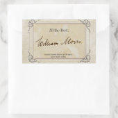 Handtekening Auteur BookPlate Sjabloon Rechthoekige Sticker (Tas)