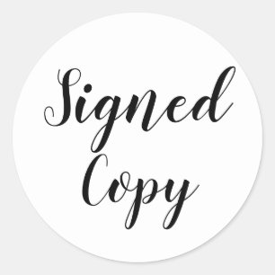 Handtekening Auteur-schrijver kopiëren Ronde Sticker