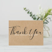 Handtekening Baby shower Rustic Kraft Bedankkaart (Staand voorkant)