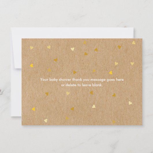 Handtekening Baby shower Rustic Kraft Bedankkaart (Achterkant)