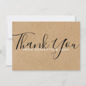 Handtekening Baby shower Rustic Kraft Bedankkaart (Voorkant)