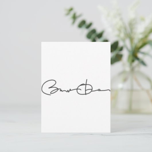 Handtekening Barack Obama Briefkaart (Staand voorkant)