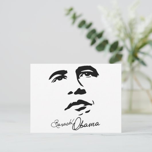 Handtekening Barack Obama Briefkaart (Staand voorkant)