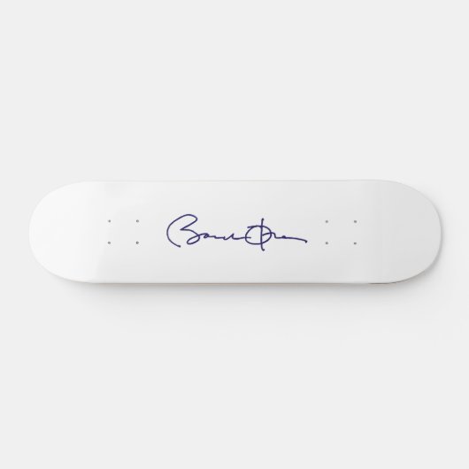 Handtekening Barack Obama Persoonlijk Skateboard (Horizontaal)