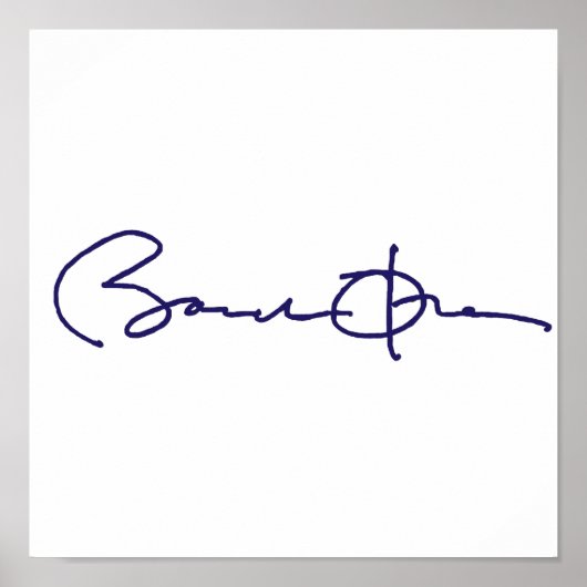 Handtekening Barack Obama Poster (Voorkant)