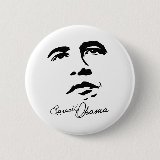 Handtekening Barack Obama Ronde Button 5,7 Cm (Voorkant)