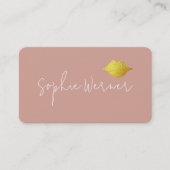 Handtekening Beauty Gold Lips op Dusty Roos Visitekaartje (Voorkant)