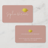 Handtekening Beauty Gold Lips op Dusty Roos Visitekaartje (Voorkant / Achterkant)