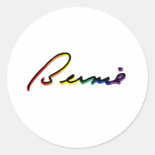 Handtekening Bernie Sanders Pride Regenboog - LGBT Ronde Sticker
