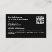 Handtekening Black QR Visitekaartje (Achterkant)