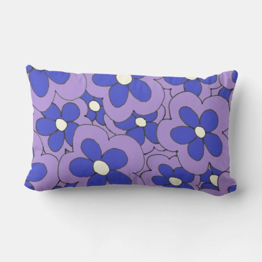 Handtekening blauw en Paars ventilatorontwerp Kussen (Achterkant)