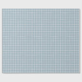 Handtekening Blauw rasterpatroon Cadeaupapier (Vlak)