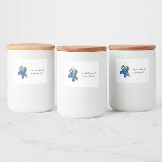 Handtekening Blauwbes Voedselcontainer Etiket (Flessen)