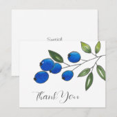 Handtekening blauwe bosbessen 2 bedankkaart (Voorkant / Achterkant)